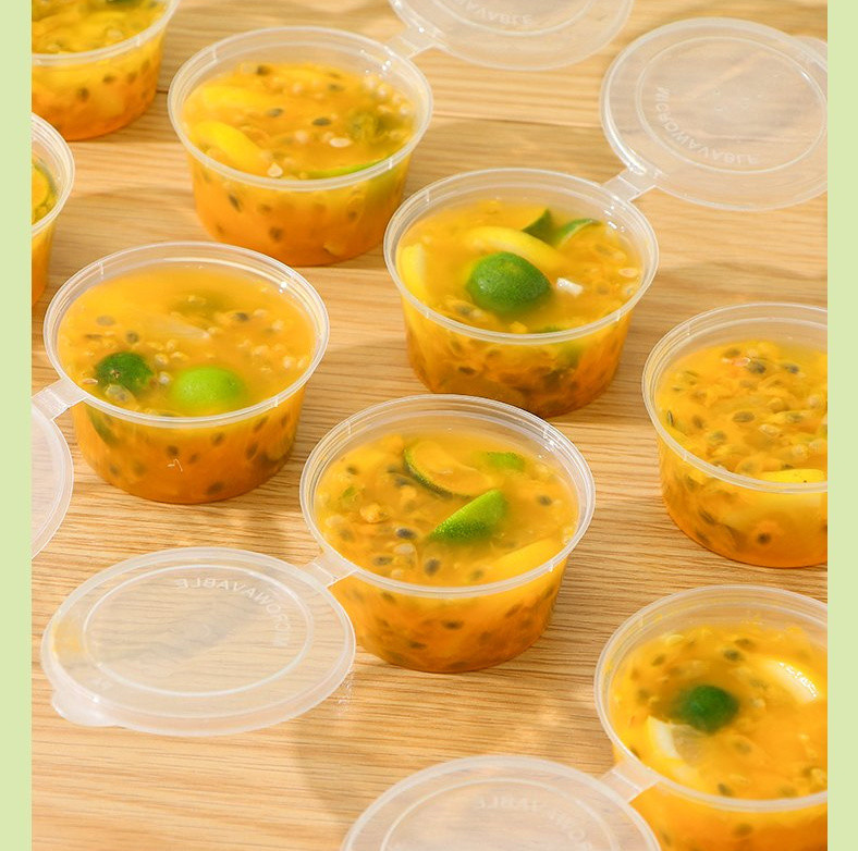 SGS Checked Competitive Disposable 1/1.5/2/3/4/5/6/8 Oz Food Grade Plastic Cup Sauce or Juice Separate PP Box with Lid