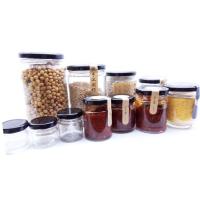 La conserve en verre de confiture d'Eco 25ml 50ml cogne les boîtes métalliques en verre claires avec les couvercles noirs