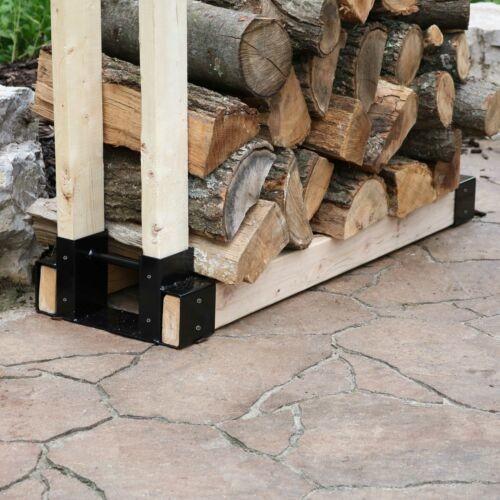 Steel Firewood Log Rack Bracket Kit for Fireplace or Fire Pit Wood Storage Holder