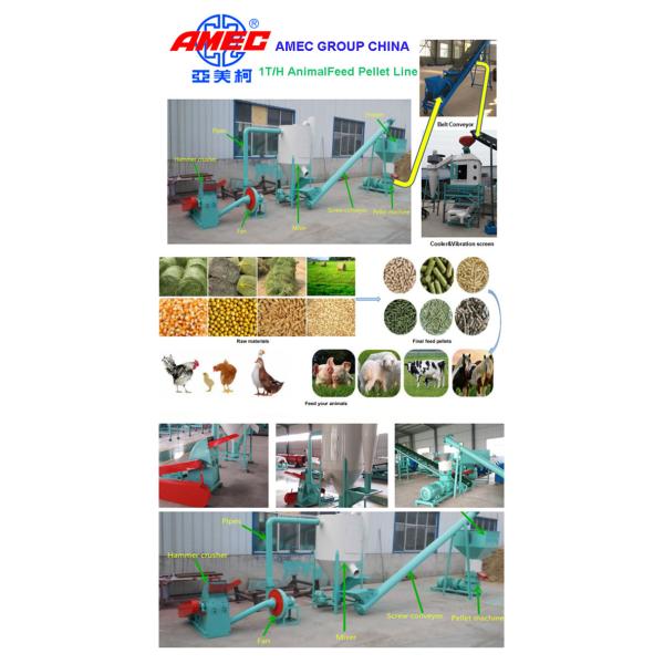 Simple Structure Feed Pellet Machine 2 - 12mm Pellet Size Low Noise CE / ISO