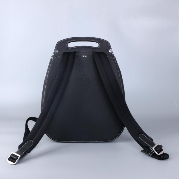 Veau en cuir de Christian Dior Gallop Backpack Black Grained de bases d'hommes