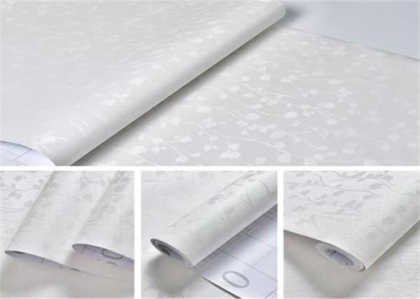 Living Room Floral Self Adhesive Wallpaper Elegant Embossed Smooth Surface