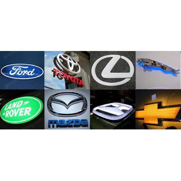 Acrylic Advertising Vacuum Forming visible led Sticker Car Brands Logo signage