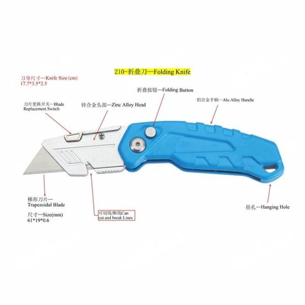 Locking Mechanism Folding Utility Knife One Hand Opening SK2 Or SK5