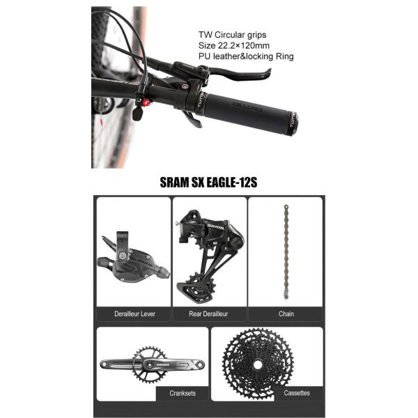 горный велосипед подвеса волокна углерода 29er полный