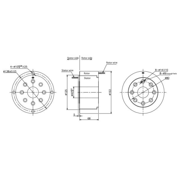 8 колец сигнализируют промышленный шум 30mohm IP51 кольца выскальзывания 300rpm низкий электрический