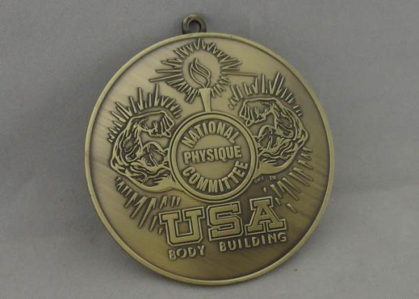USA Body Building Die Cast Medals with Ribbon / Cord  / Metal Chain