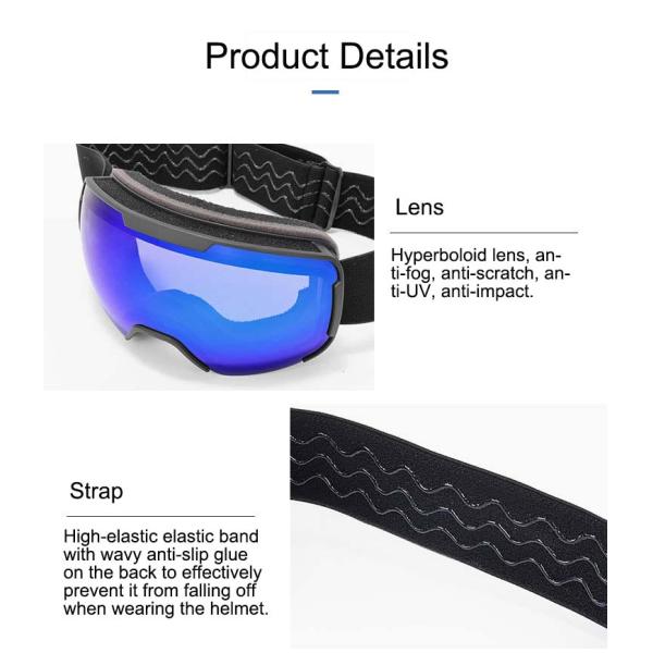 Custom Double Layer Anti-Fog Ski Goggles for Glasses Wearers Foam Choices Included