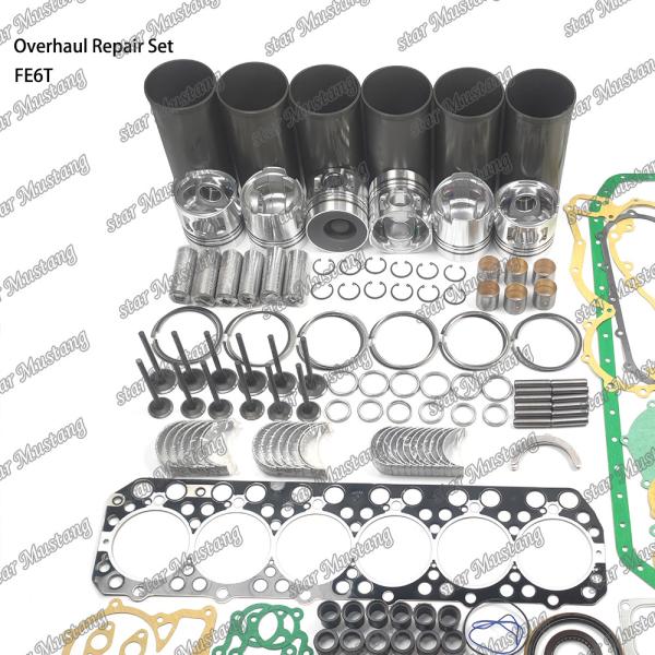 FE6 12V Overhaul Repair Kit Cylinder Liner Piston Kit Gasket Kit Valve Seat Guide Main Bearing Con Rod Bearing For Hino