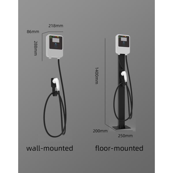 Home 7KW 11KW 22KW 32A White Wall-Mounted Electric Car Single Gun AC Charger