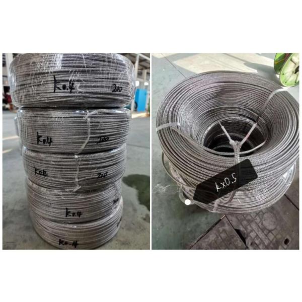 KX Type 2Core x 0.4mm Thermocouple Wire Stainless Steel Shield Fiber Braid Insulated