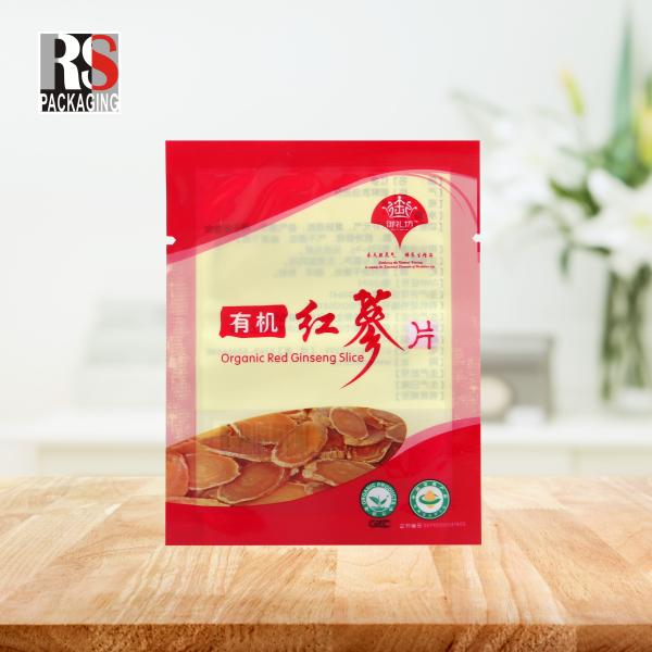 Gravure Printing Mylar Laminated Poly Bag 3 Layers Resealable For Tea Packaging