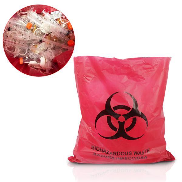 Высокая плотность сумки отхода Biohazard красной изоляции заразная 17 микронов галлона 40-45