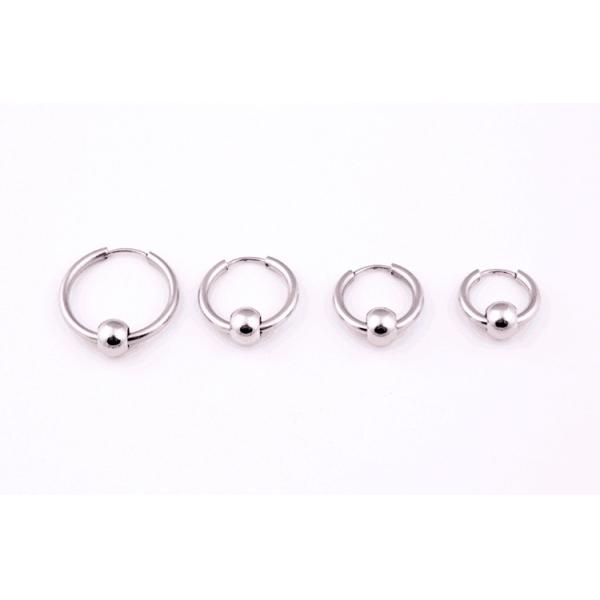 Hoop Earrings Stainless Steel Punk Men Earrings Ball Pendant Circle Ring Earring Piercing Jewelry Earrings Christmas Gif