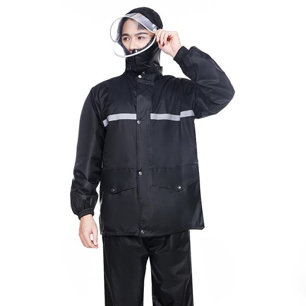 Custom Logo Work Rain Coat Men's Waterproof Jacket for All-Season Two Piece Rain Suit