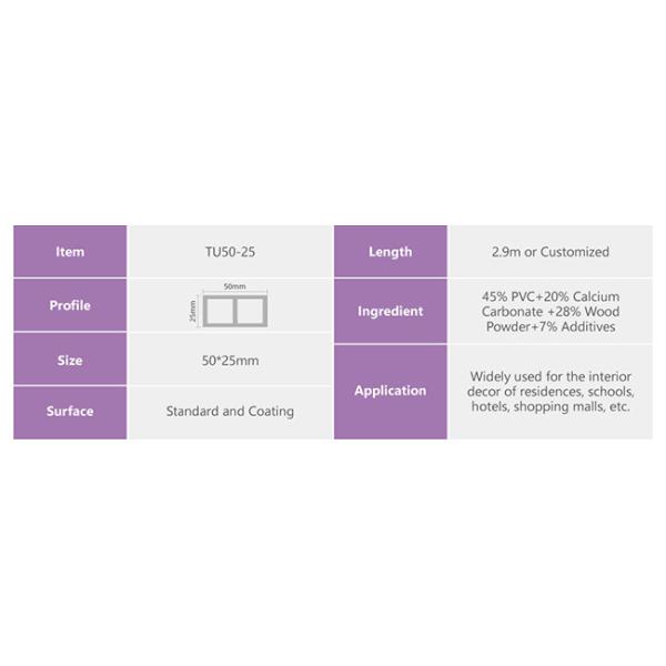 50x25mm Kitchen Marble squre Hollow Wood Tube Moistureproof Anti Insect