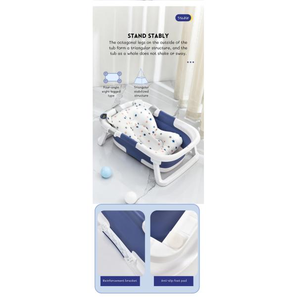 Anti Bacterial Large Folding Plastic Collapsible Bathtub Customized Logo