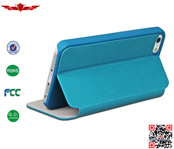 New High Quality Colorful PU Flip Case For Iphone 5S With Stander 100% Perfect Fit