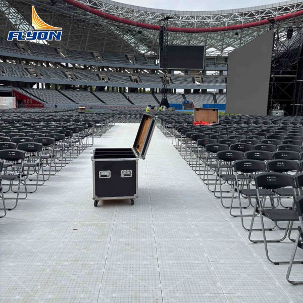 Weather-resistant Portable Event Flooring with Interlocking Design and 5-Year Warranty for Outdoor Protection