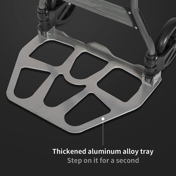 Folding Hand Truck Dolly, 264 Lb Capacity Heavy-Duty Luggage Trolley Cart Telescoping Handle and PP+EVA Wheels