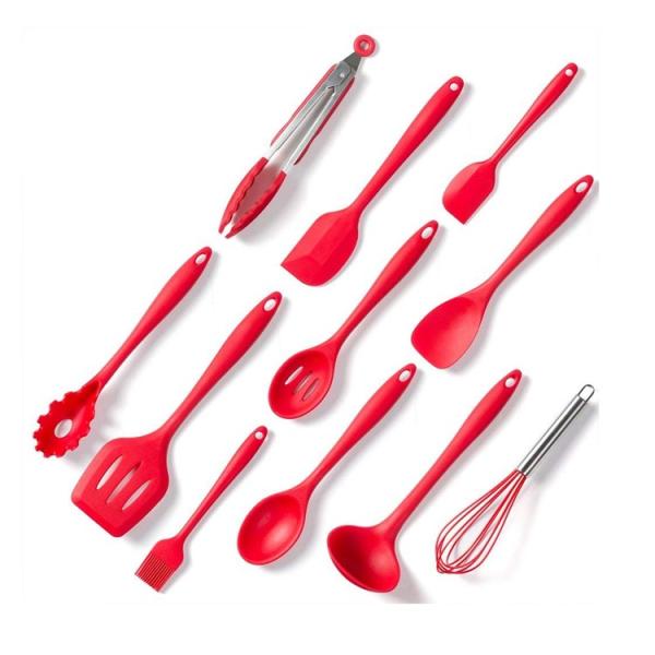 10PCS Premium Amazon Top Seller Cooking Set Heat-Resistant Flexible Kitchen Tools Gadgets Silicone Kitchen Utensil