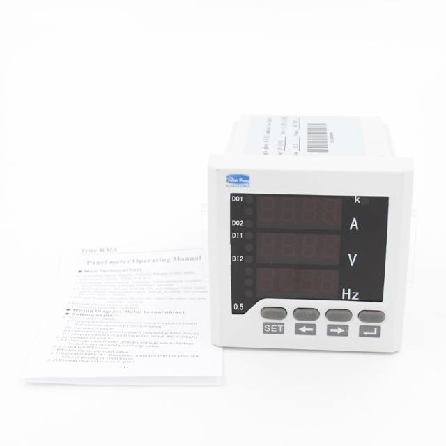 1 Phase Digital Voltmeter Ammeter hz Led 72*72 Multifunction Digital Panel Meter with Multifunction Meter Digital Ammeter