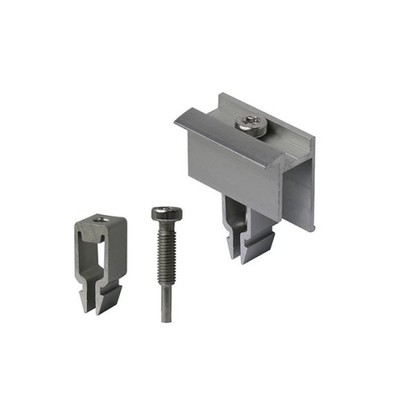 Aluminum BIPV Solar Mounting System MPPT End Clamp And Mid Clamp 1.4KN