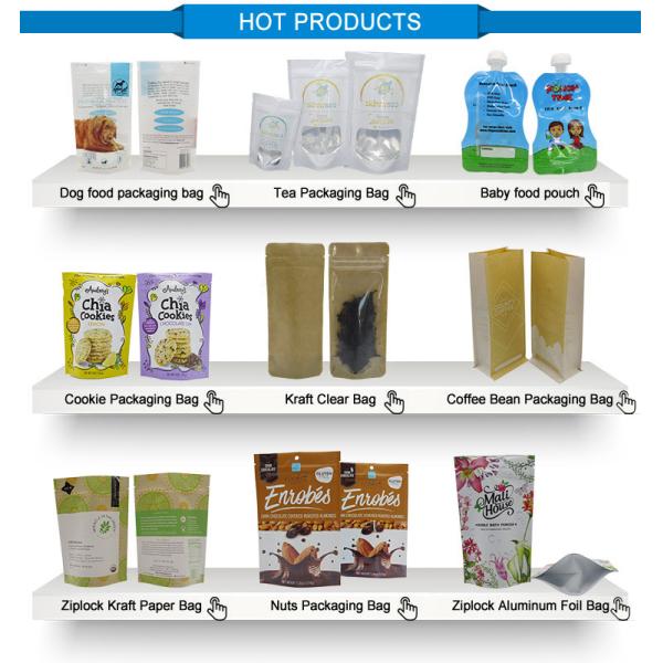 Snack Aluminum Foil Packaging Bags 10 Colors Custom Logo With Zipper / Tear Notch