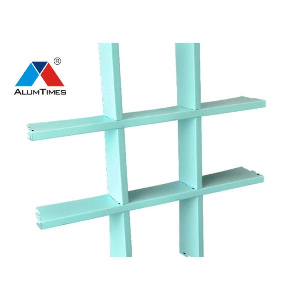 0.6mm Thickness Aluminium Grid Ceiling , Weather Resistant Metal Grille Ceiling