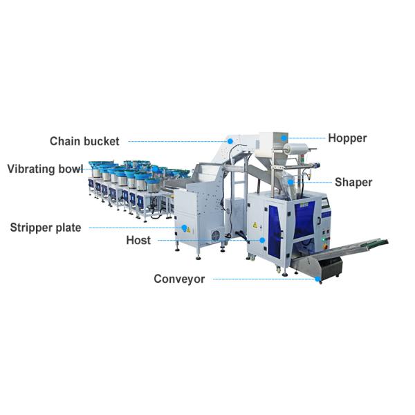 Customizable Four Vibrating Feeder Automatic Furniture Fittings Hardware Accessories Packing Bagging Packaging Machine