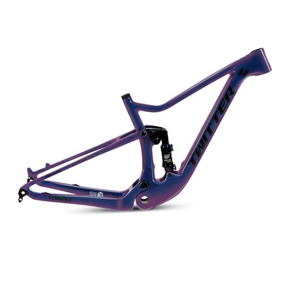1517 19 Carbon Fiber Full Suspension MTB Frame With DNM Rear Shox