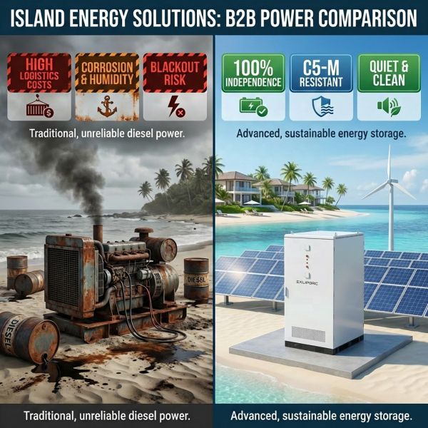 125kW 261kWh Island Smart Microgrid BESS Salt Mist Resistant Solar Wind Hybrid Energy Storage