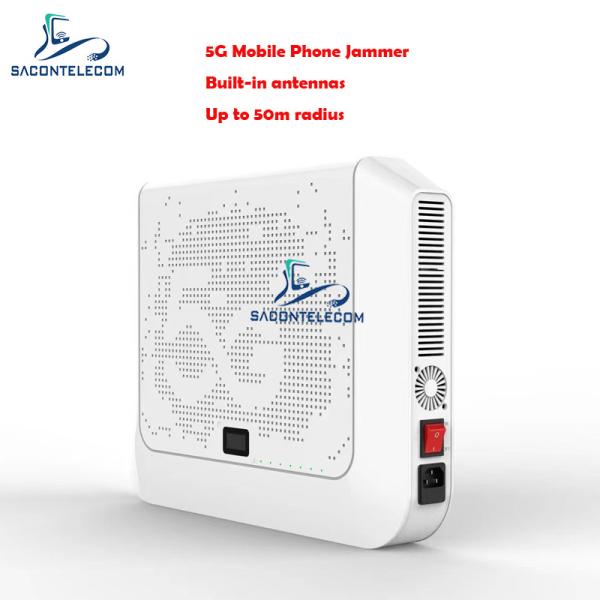 Desktop 12 Channels Signal Jammer with 50m Radius and Built-in Antennas for Secure Mobile Phone Blocking