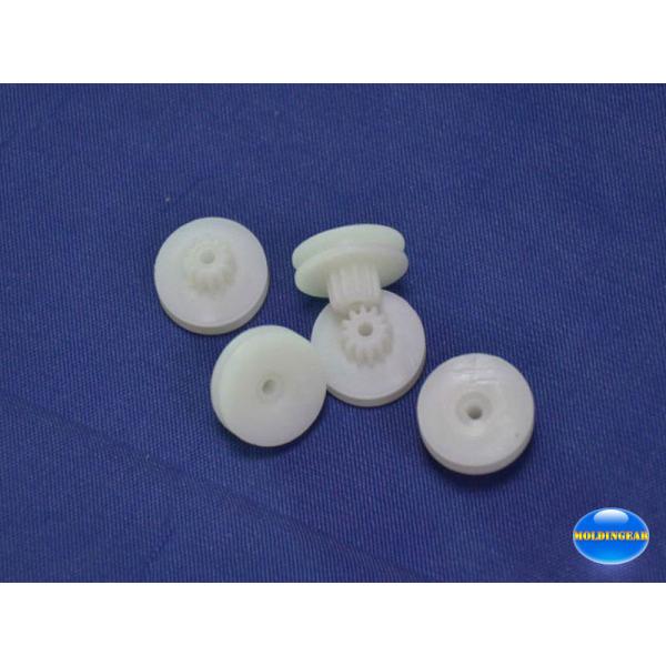 Small plastic pulley wheel with pinion gear for DIY toy or car