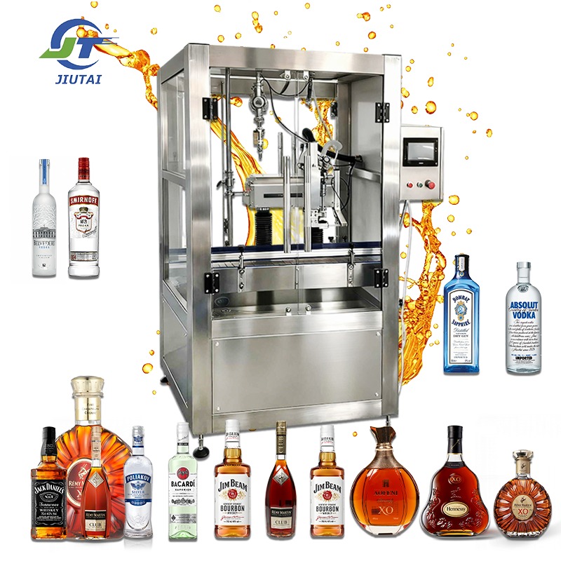 Linear Automatic Anti Foaming Bottling for Red White Wine Brandy Whisky Vodka Tracking Negative Pressure Filling Machine
