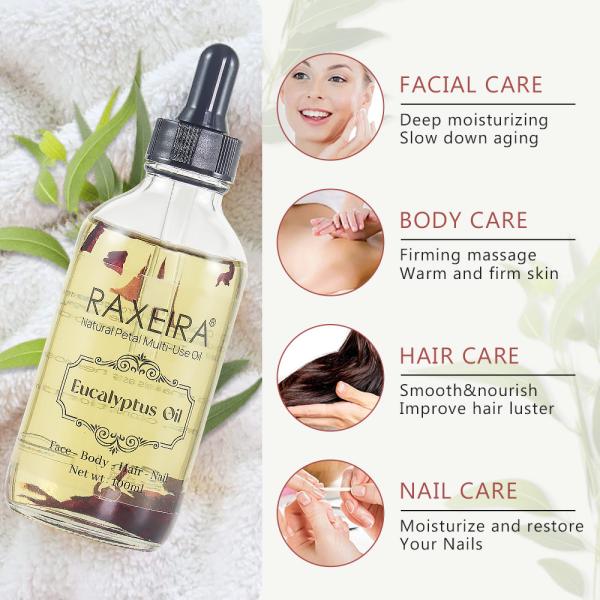 Private Label Eucalyptus Essential Oil Natural Rosemary Eucalyptus Lavender Rose Oil Moisturizer Massage Face Body Hair