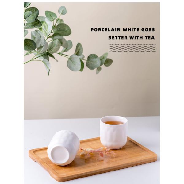 Sustainable Ceramic Type Porcelain Tea Set Of 6 Japanese White Tea Cups With Gift Box