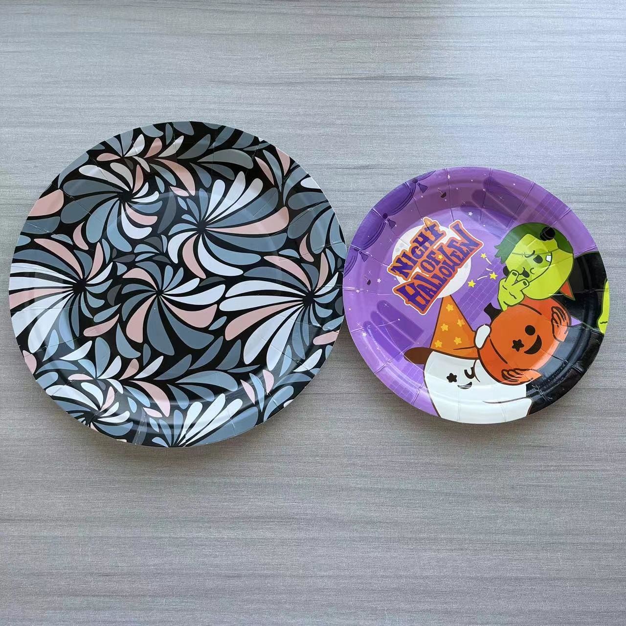 Paper Plate and Plate 9inch Round Disposable Plate 300GSM Eco-Friendly Customizable