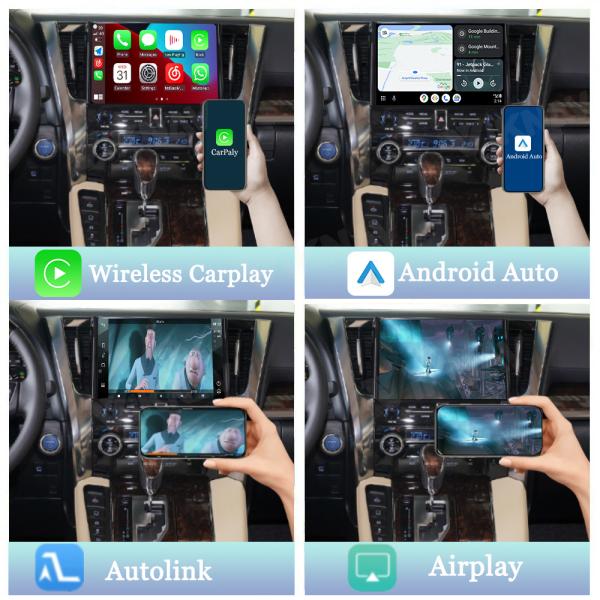 Viknav Linux System For Toyota Alphard 2020-2022 Wireless Apple CarPlay Android Auto Only Support Original Car Screen