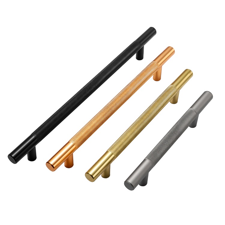 Modern Wardrobe Door Handles Brass Aluminum Furniture Pull Knobs Hardware 128mm Matt Black Drawer Handles