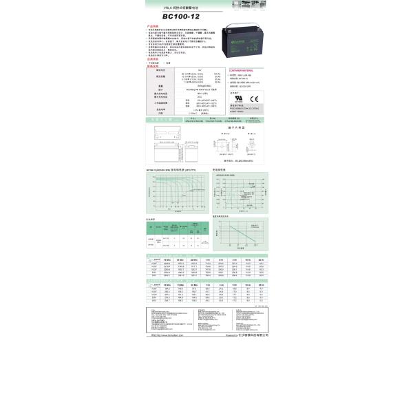 BB Battery BC100-12 12V 100Ah Best Energy Storage Maintenance Free Rechargeable VRLA Battery 100Ah for Electric Power