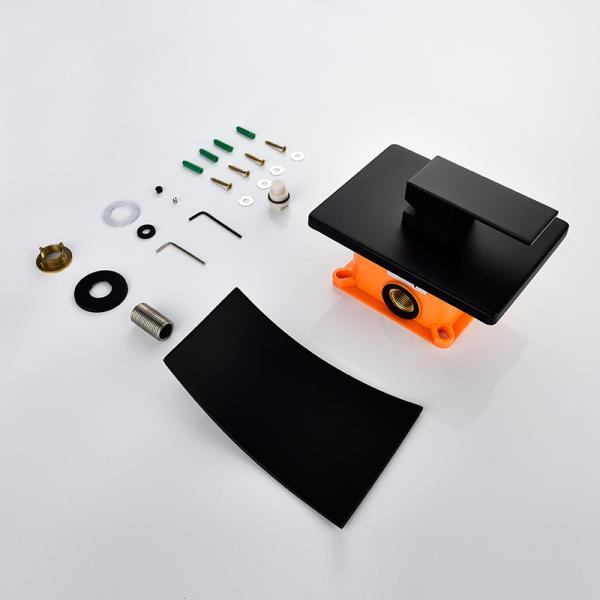 Hot and Cold Brass Valve Core Shower Tap Mixers for Matte Black Wall Basin Tap Faucet