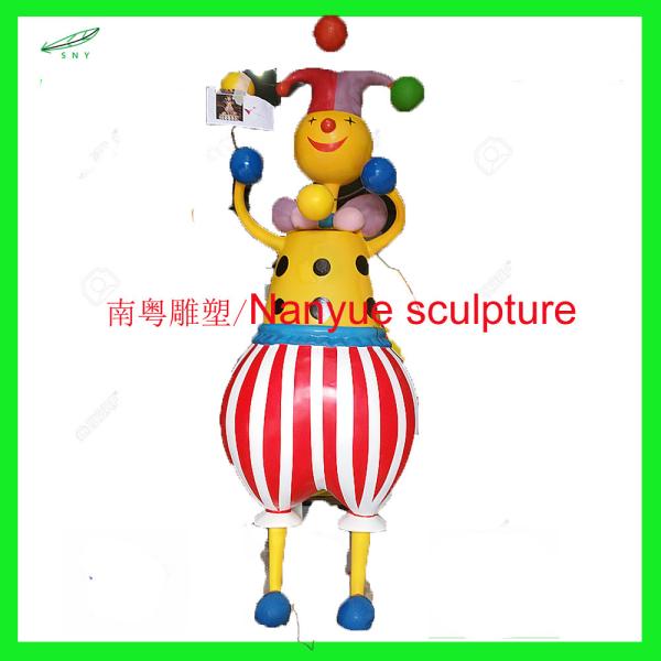 Outdoor Garden sculpture clown statue  strong fiberglass material in garden/ plaza/ shopping mall for attraction