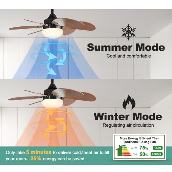 1stshine/OEM Logotipo 6 lâmpadas Kit de luz LED Residencial BLDC ventilador de teto com 2-