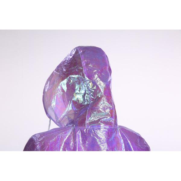 Wholesales fashion design metallic women holographic rain coat