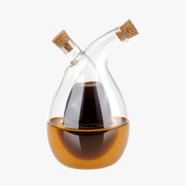 Clear Glass Bubble Pot 2-in-1 Kitchen Container for Separating Kettle and Cruet Bottle Set