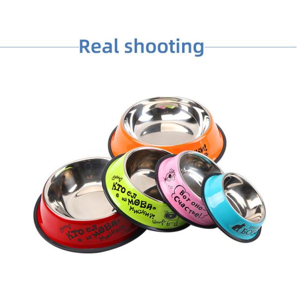 Cuencos para comida para perros de 10 oz - 50 oz, cuencos para perros de acero inoxidable con recubrimiento en polvo