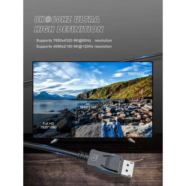 6 футов Dp к поддержке монитора Displayport Hdmi 4k 60hz кабеля Dp