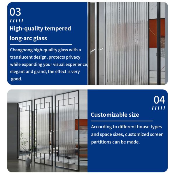 Decorative Glass Screen Room Divider Corrosion Proof For Living Room And Home