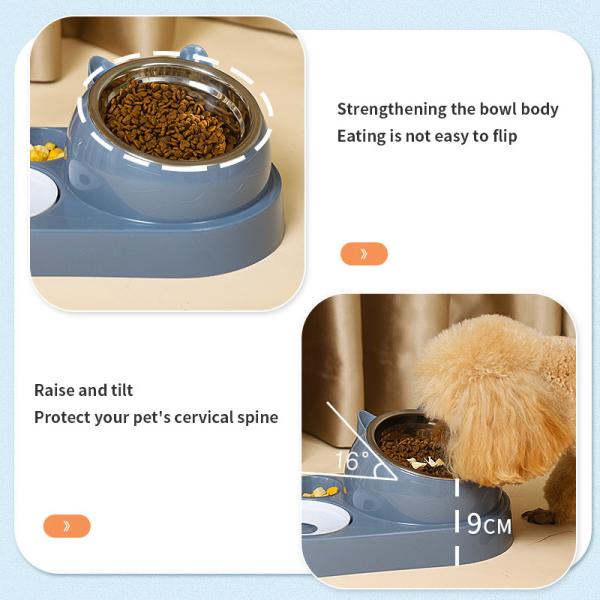 Pet Bowls Feeders 4 in 1 Combination Stainless Steel/Ceramic Dog Cat within LCD Display